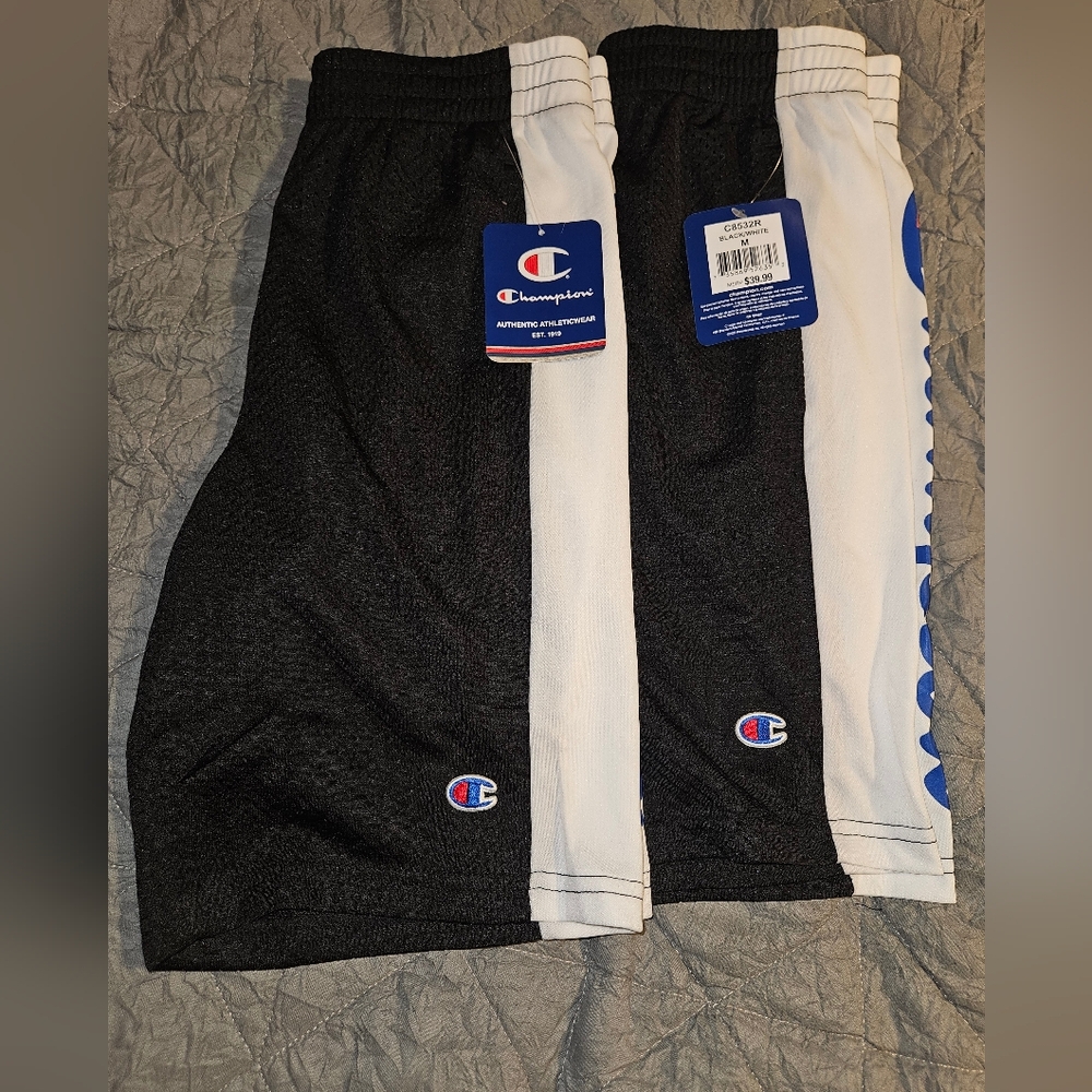 2 Pair NWT Boys Medium Black Champion Athletic Shorts